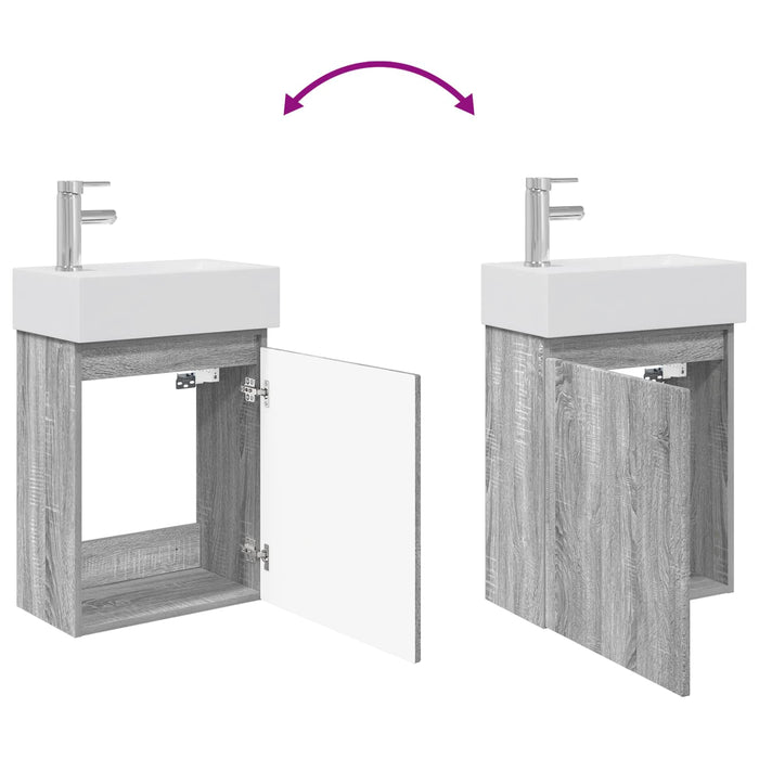 Unitate de baie cu robinet Sonoma gri 45,5 x 22,5 x 84 cm - WALTI WALTI