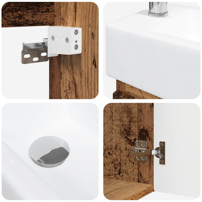 Unitate de baie cu robinet Lemn vechi 45,5 x 22,5 x 84 cm - WALTI WALTI