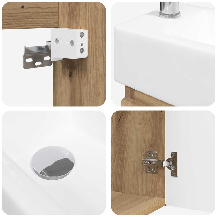 Unitate de baie cu robinet Stejar Artizanal 45,5 x 22,5 x 84 cm - WALTI WALTI