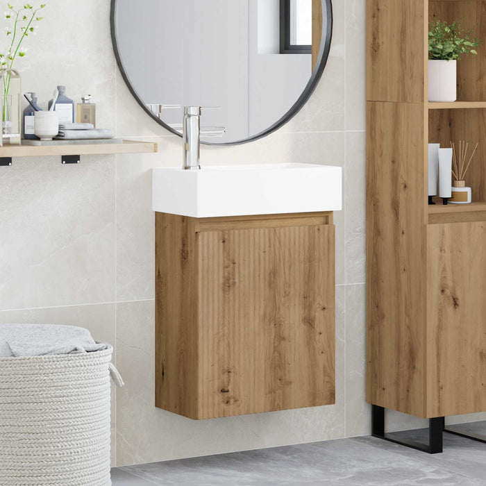 Unitate de baie cu robinet Stejar Artizanal 45,5 x 22,5 x 84 cm - WALTI WALTI