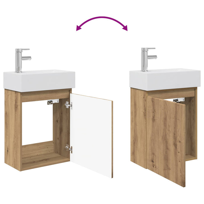 Unitate de baie cu robinet Stejar Artizanal 45,5 x 22,5 x 84 cm - WALTI WALTI