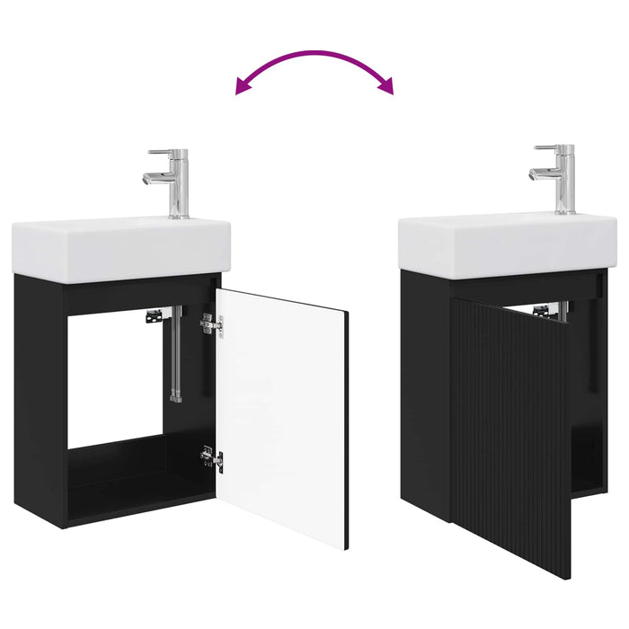 Unitate de baie cu robinet Negru 45,5 x 22,5 x 84 cm - WALTI WALTI