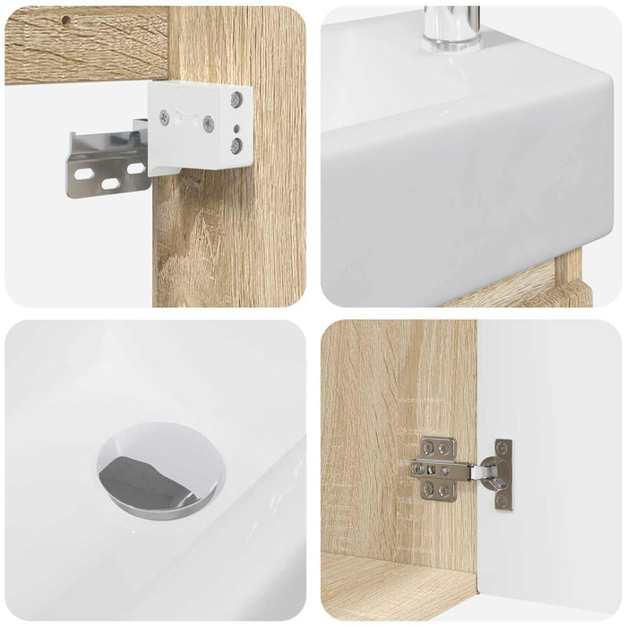 Unitate de baie cu robinet Stejar Sonoma 45,5 x 22,5 x 84 cm - WALTI WALTI
