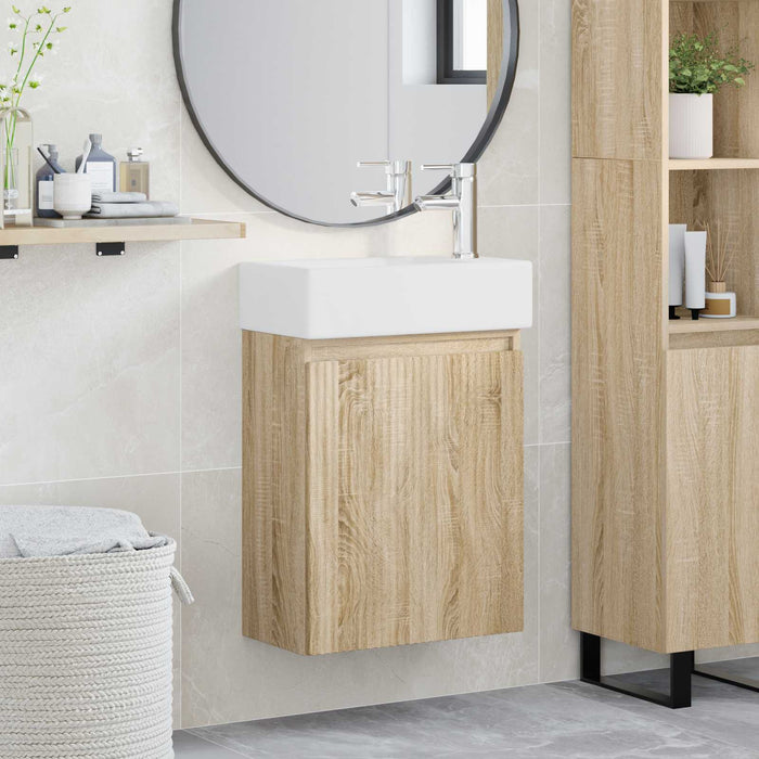Unitate de baie cu robinet Stejar Sonoma 45,5 x 22,5 x 84 cm - WALTI WALTI