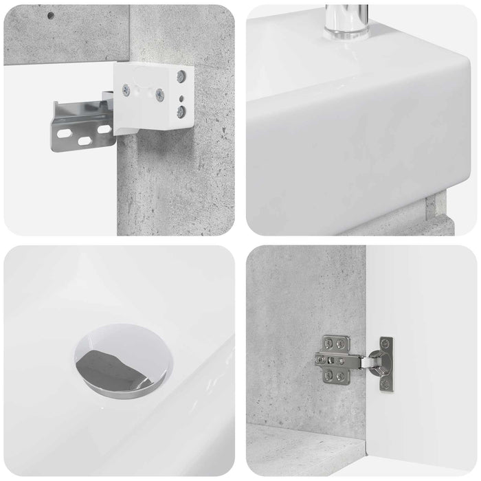 Unitate de baie cu robinet Gri Beton 45,5 x 22,5 x 84 cm - WALTI WALTI