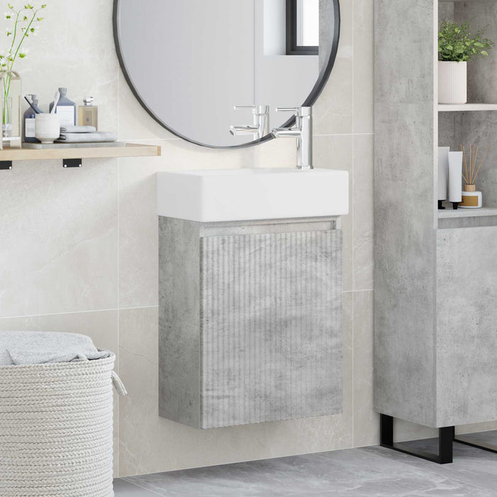 Unitate de baie cu robinet Gri Beton 45,5 x 22,5 x 84 cm - WALTI WALTI