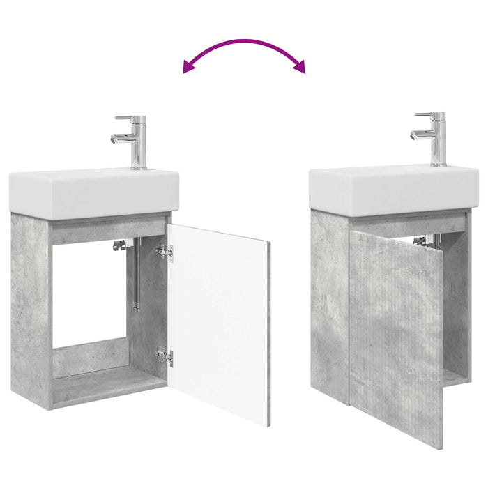 Unitate de baie cu robinet Gri Beton 45,5 x 22,5 x 84 cm - WALTI WALTI