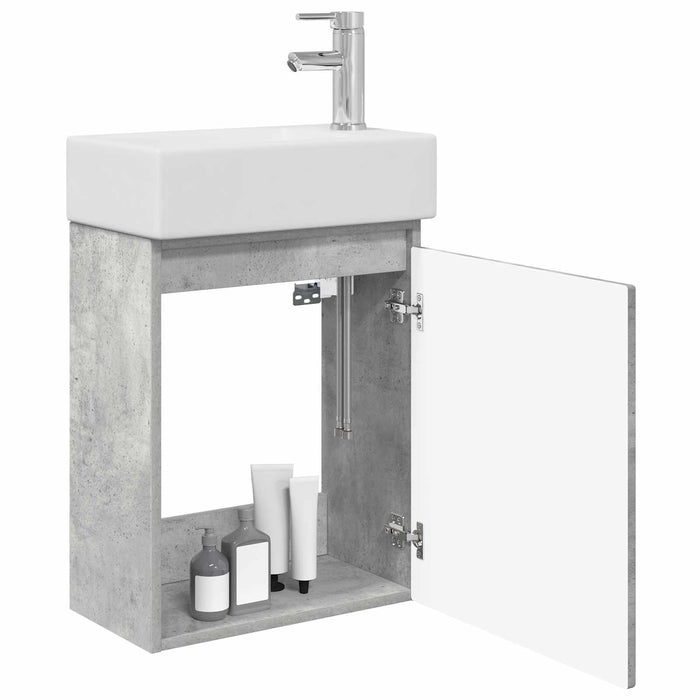 Unitate de baie cu robinet Gri Beton 45,5 x 22,5 x 84 cm - WALTI WALTI