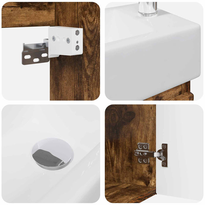 Unitate de baie cu robinet Stejar fumuriu 45,5 x 22,5 x 84 cm - WALTI WALTI