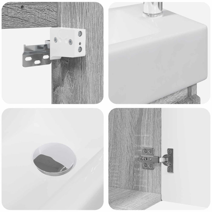 Unitate de baie cu robinet Sonoma gri 45,5 x 22,5 x 84 cm - WALTI WALTI