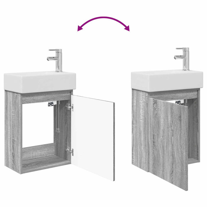 Unitate de baie cu robinet Sonoma gri 45,5 x 22,5 x 84 cm - WALTI WALTI