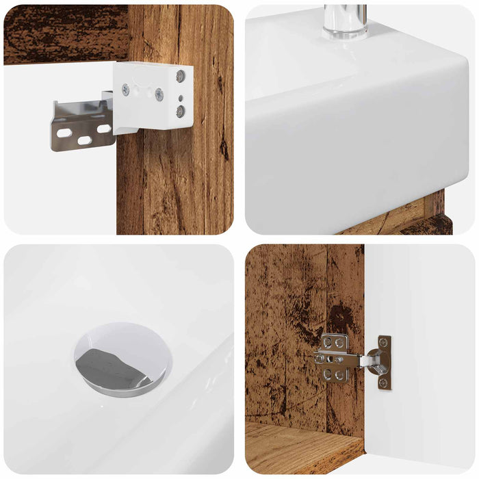 Unitate de baie cu robinet Lemn vechi 45,5 x 22,5 x 84 cm - WALTI WALTI
