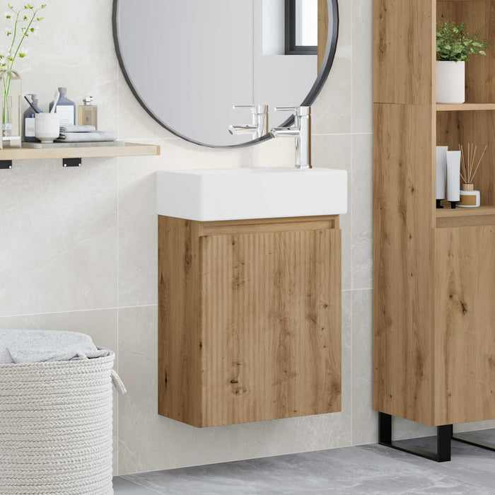 Unitate de baie cu robinet Stejar Artizanal 45,5 x 22,5 x 84 cm - WALTI WALTI