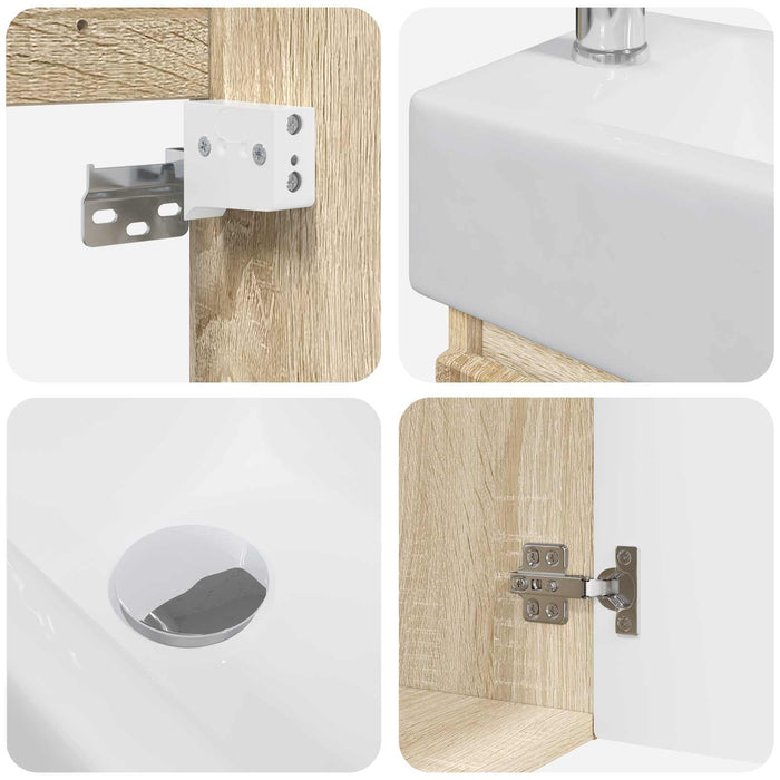 Unitate de baie cu robinet Stejar Sonoma 45,5 x 22,5 x 84 cm WALTI