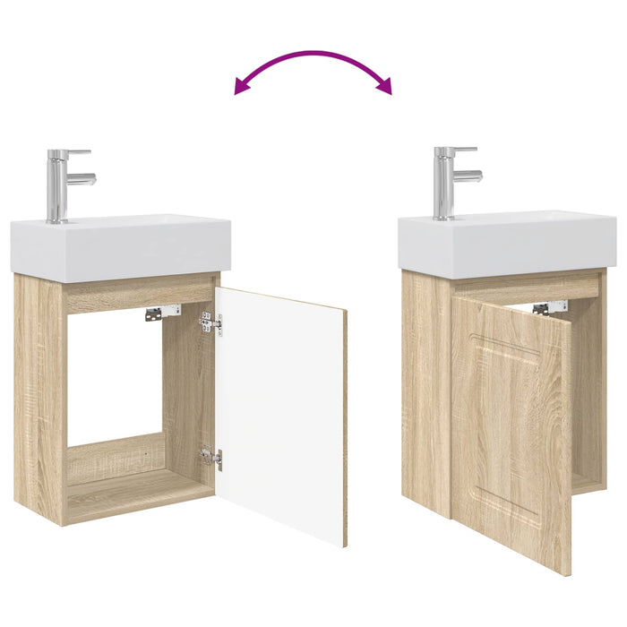 Unitate de baie cu robinet Stejar Sonoma 45,5 x 22,5 x 84 cm WALTI
