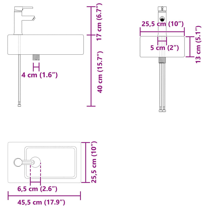 Unitate de baie cu robinet Stejar Sonoma 45,5 x 22,5 x 84 cm WALTI