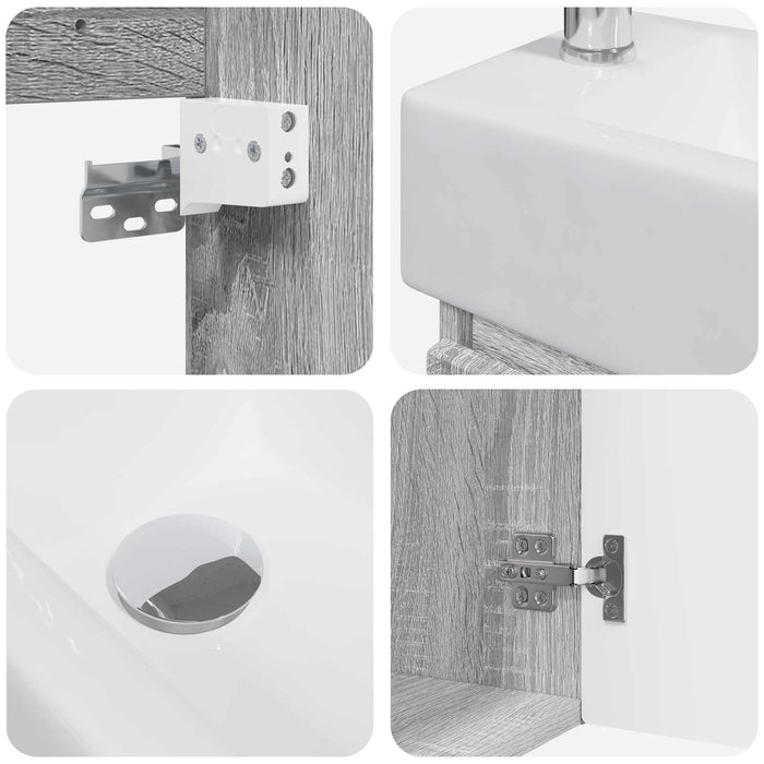 Unitate de baie cu robinet Sonoma gri 45,5 x 22,5 x 84 cm WALTI