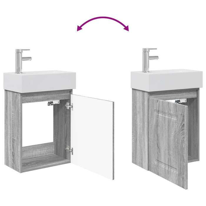 Unitate de baie cu robinet Sonoma gri 45,5 x 22,5 x 84 cm WALTI