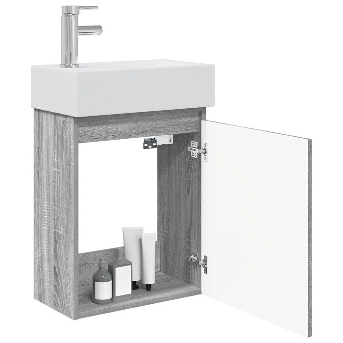 Unitate de baie cu robinet Sonoma gri 45,5 x 22,5 x 84 cm WALTI