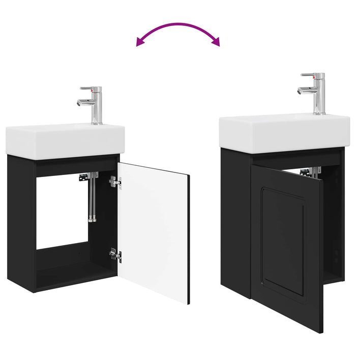 Unitate de baie cu robinet Negru 45,5 x 22,5 x 84 cm - WALTI WALTI