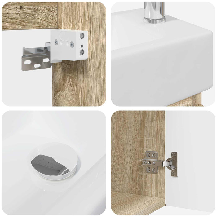 Unitate de baie cu robinet Stejar Sonoma 45,5 x 22,5 x 84 cm - WALTI WALTI