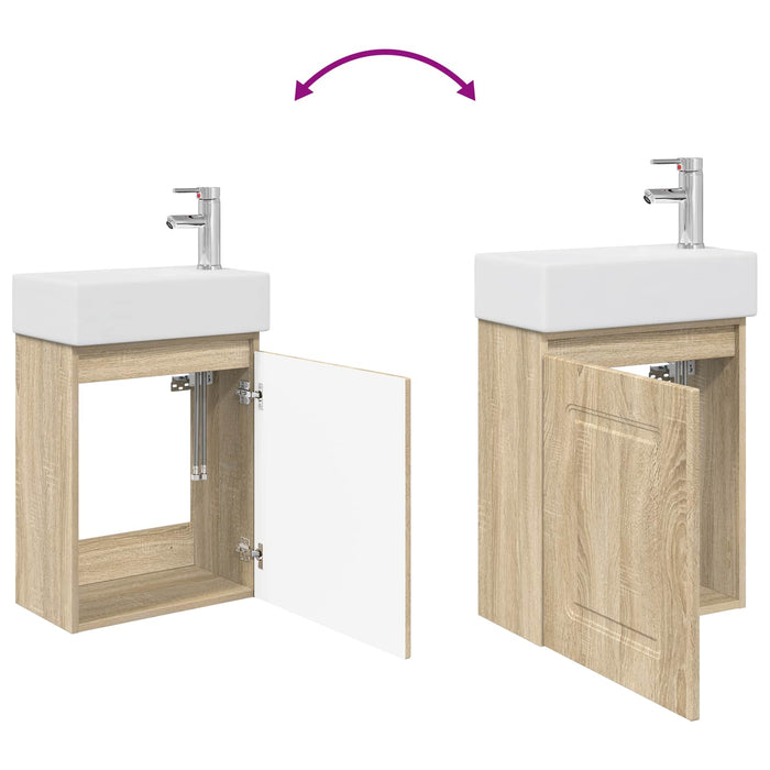 Unitate de baie cu robinet Stejar Sonoma 45,5 x 22,5 x 84 cm - WALTI WALTI