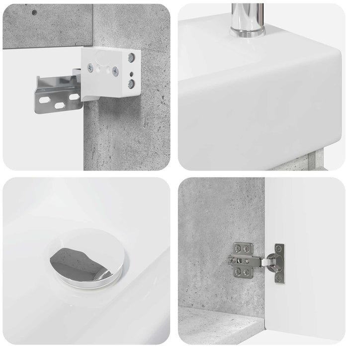 Unitate de baie cu robinet Gri Beton 45,5 x 22,5 x 84 cm - WALTI WALTI