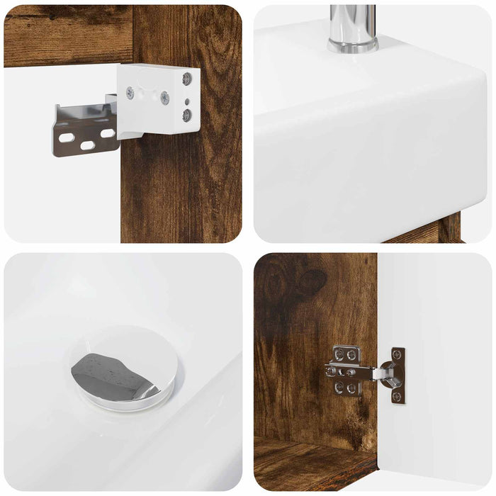 Unitate de baie cu robinet Stejar fumuriu 45,5 x 22,5 x 84 cm - WALTI WALTI
