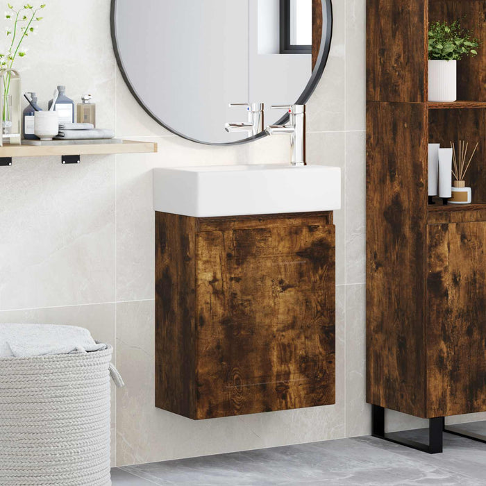 Unitate de baie cu robinet Stejar fumuriu 45,5 x 22,5 x 84 cm - WALTI WALTI