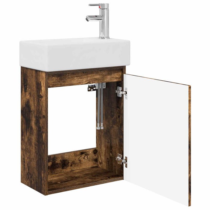 Unitate de baie cu robinet Stejar fumuriu 45,5 x 22,5 x 84 cm - WALTI WALTI