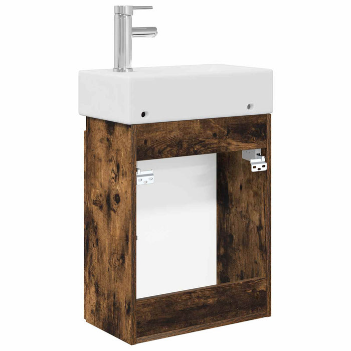 Unitate de baie cu robinet Stejar fumuriu 45,5 x 22,5 x 84 cm - WALTI WALTI
