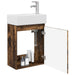Unitate de baie cu robinet Stejar fumuriu 45,5 x 22,5 x 84 cm - WALTI WALTI