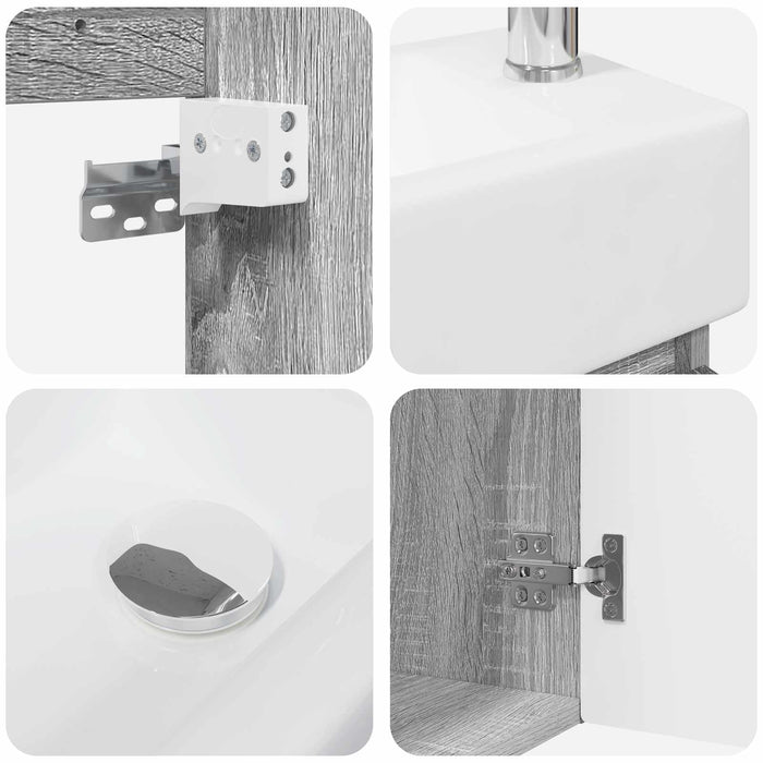 Unitate de baie cu robinet Sonoma gri 45,5 x 22,5 x 84 cm - WALTI WALTI