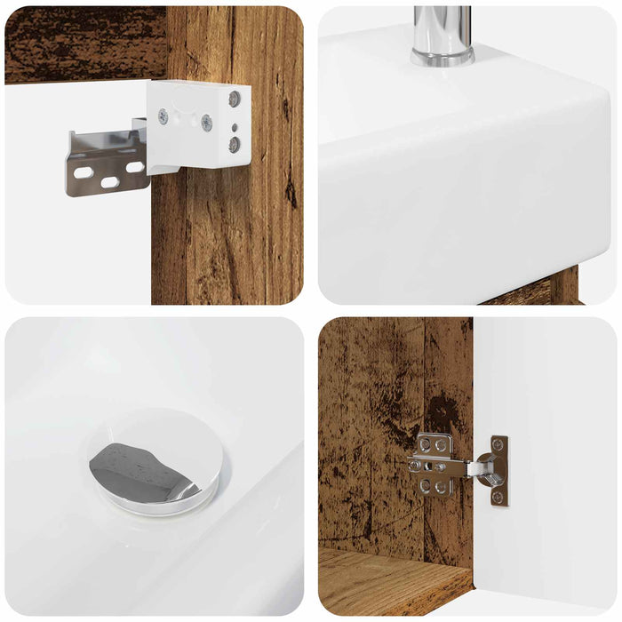 Unitate de baie cu robinet Lemn vechi 45,5 x 22,5 x 84 cm - WALTI WALTI