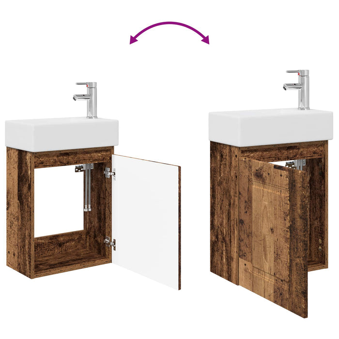 Unitate de baie cu robinet Lemn vechi 45,5 x 22,5 x 84 cm - WALTI WALTI
