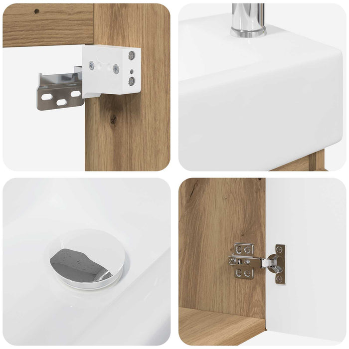 Unitate de baie cu robinet Stejar Artizanal 45,5 x 22,5 x 84 cm - WALTI WALTI