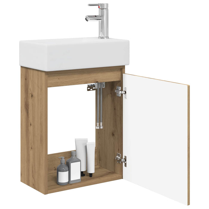 Unitate de baie cu robinet Stejar Artizanal 45,5 x 22,5 x 84 cm - WALTI WALTI
