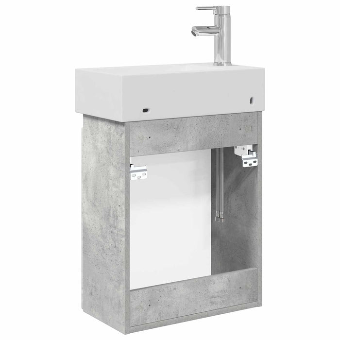Unitate de baie cu robinet Gri Beton 45,5 x 25,5 x 84 cm - WALTI WALTI