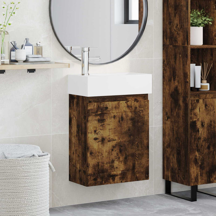 Unitate de baie cu robinet Stejar fumuriu 45,5 x 25,5 x 84 cm - WALTI WALTI