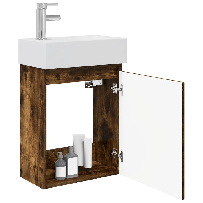 Unitate de baie cu robinet Stejar fumuriu 45,5 x 25,5 x 84 cm - WALTI WALTI