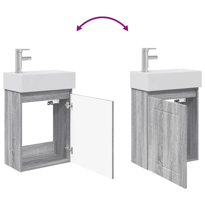 Unitate de baie cu robinet Sonoma gri 45,5 x 25,5 x 84 cm - WALTI WALTI