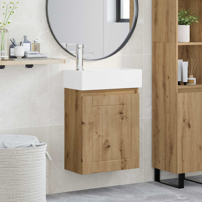Unitate de baie cu robinet Stejar Artizanal 45,5 x 25,5 x 84 cm - WALTI WALTI