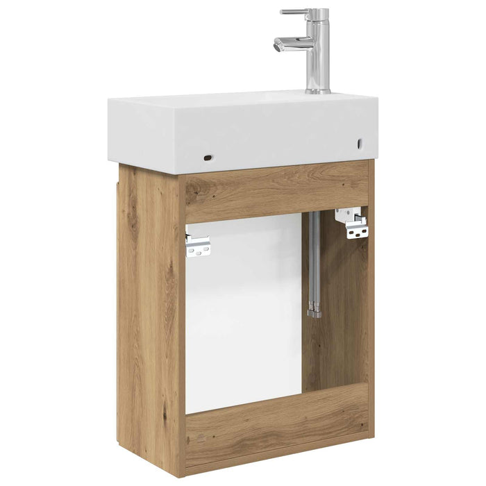 Unitate de baie cu robinet Stejar Artizanal 45,5 x 25,5 x 84 cm - WALTI WALTI