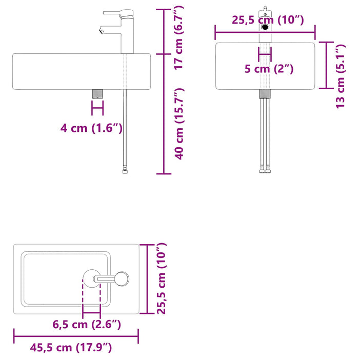 Unitate de baie cu robinet Alb 45,5 x 25,5 x 84 cm - WALTI WALTI