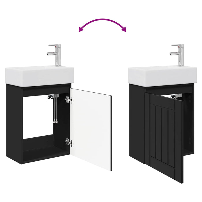 Unitate de baie cu robinet Negru 45,5 x 25,5 x 84 cm - WALTI WALTI