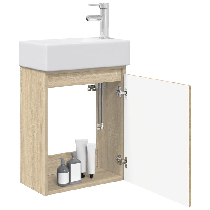 Unitate de baie cu robinet Stejar Sonoma 45,5 x 25,5 x 84 cm - WALTI WALTI