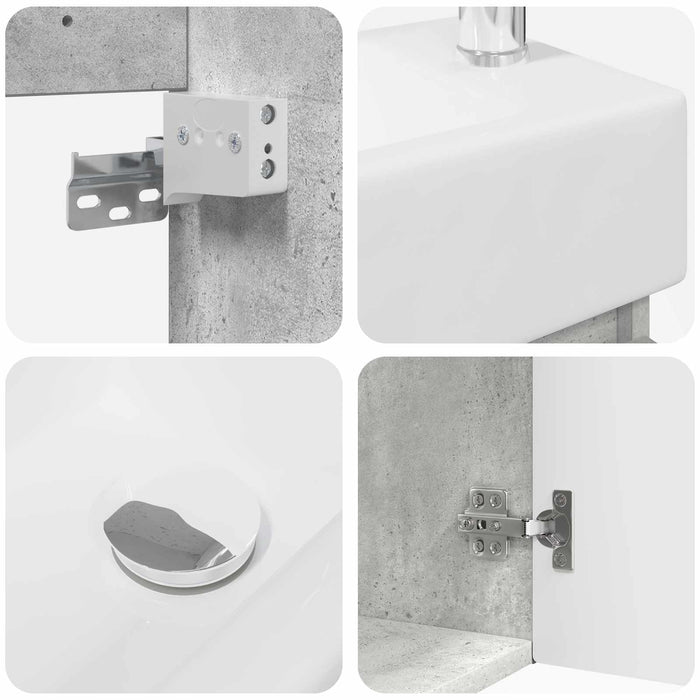 Unitate de baie cu robinet Gri Beton 45,5 x 25,5 x 84 cm - WALTI WALTI