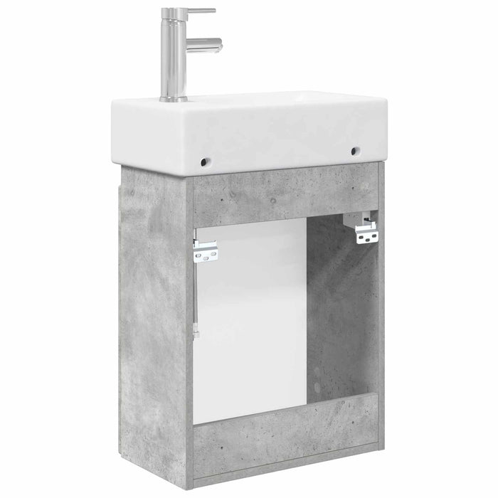 Unitate de baie cu robinet Gri Beton 45,5 x 25,5 x 84 cm - WALTI WALTI