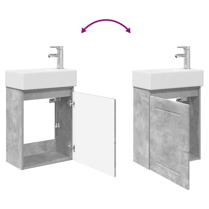 Unitate de baie cu robinet Gri Beton 45,5 x 25,5 x 84 cm - WALTI WALTI