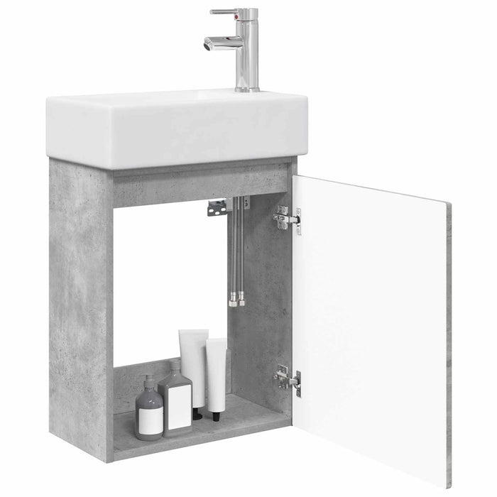 Unitate de baie cu robinet Gri Beton 45,5 x 25,5 x 84 cm - WALTI WALTI